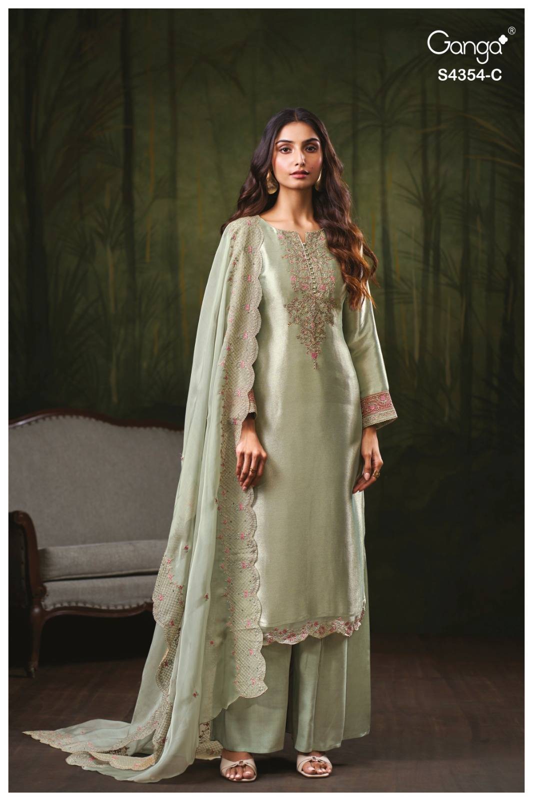 SAREEN 4354 Series By Ganga Fashion Stylish Beautiful Colourful BEMBERG SILK Dresses At Wholesale Price